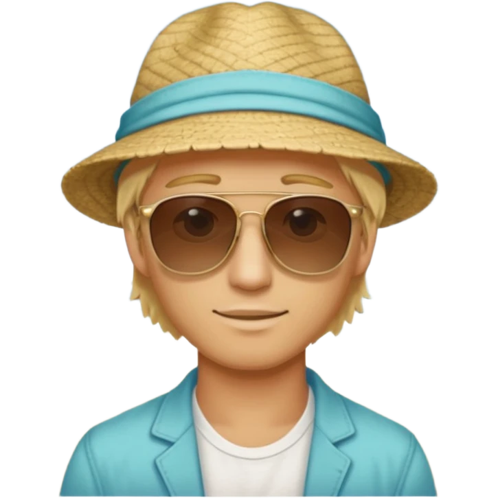 Blonde guy tourist in a beach from Lima, Peru emoji