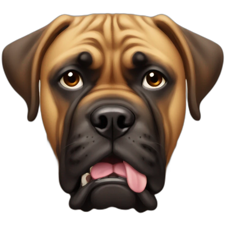 bullmastiff grimace face emoji