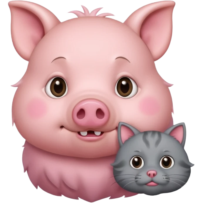 Cute pig but have cat teaches emoji
