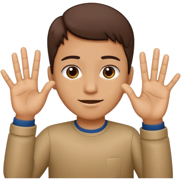 A person doing the 67 hand movement with a six on the Left hand and the seven on the right hand emoji