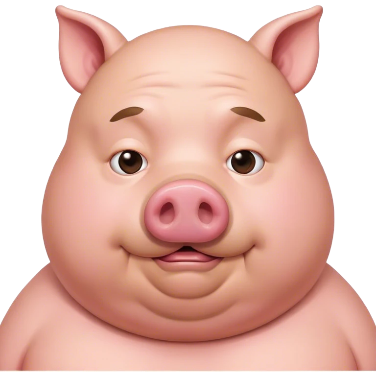 Pig face on fat man body emoji