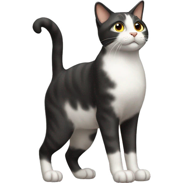 standing cat, full-body, side-profile emoji