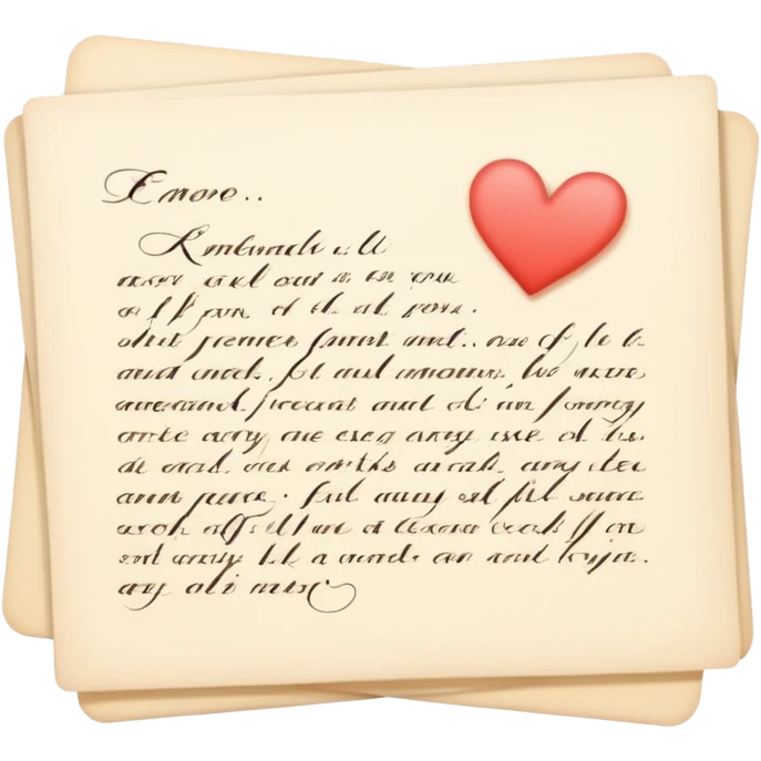 Light cream color romantic letter emoji