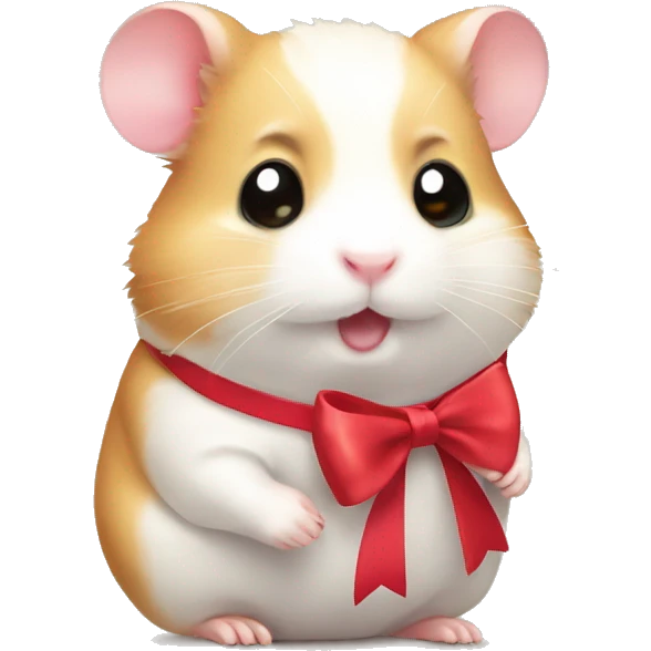 Cute hamster with a bow emoji