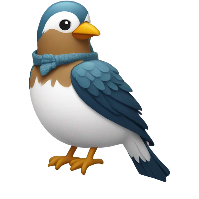 Bird with vest in snow  emoji