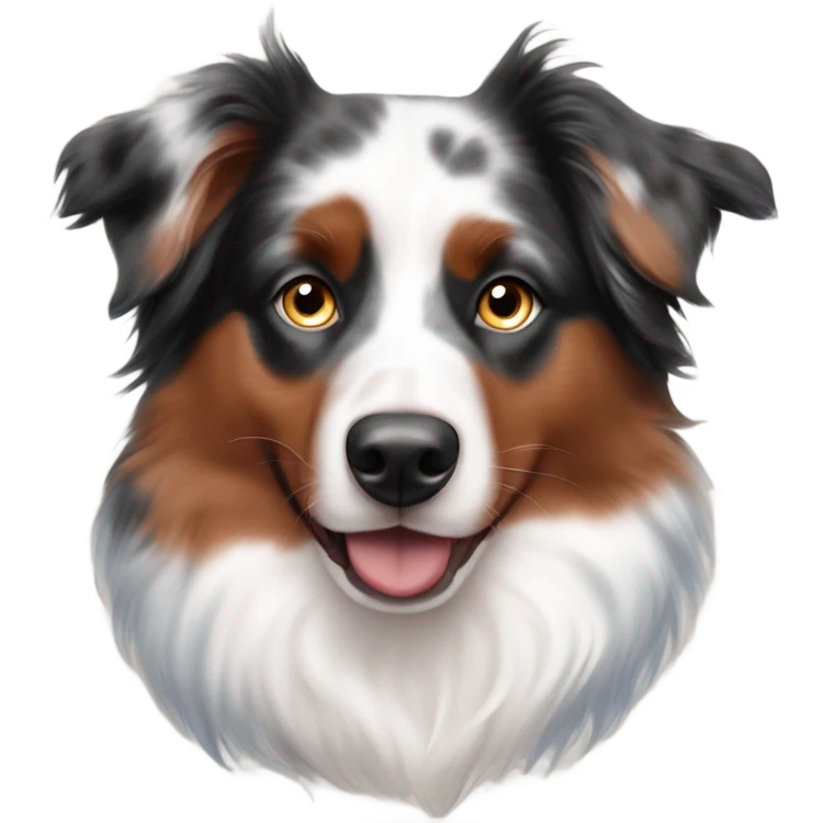 Red Merle Australian shepherd with blue eyes emoji