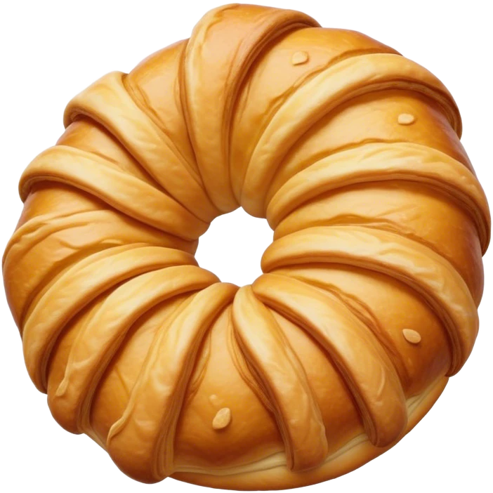 Cinematic Realistic Croissant Pastry Emoji, depicted as a flaky, buttery crescent with a golden, crisp exterior rendered with exquisite detail and warm, inviting lighting. emoji