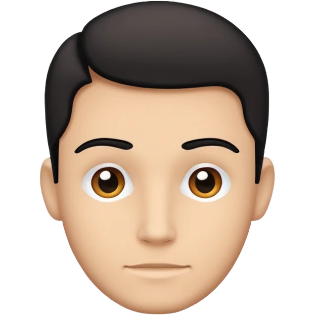 Minimalistic flat vector icon, iOS style, thin black outline on white background. Character guy made in the style of the default avatar. emoji