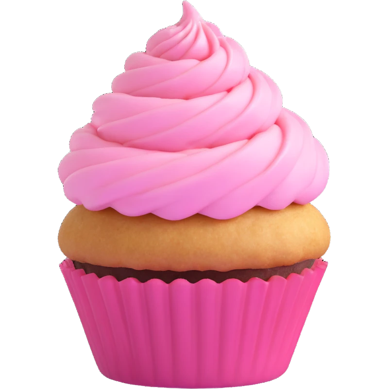 cupcake with pink icing emoji
