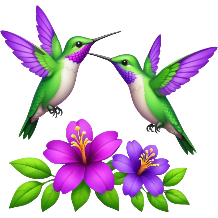 Humming birdsdlowers emoji