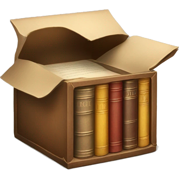 open box with old books inside  emoji