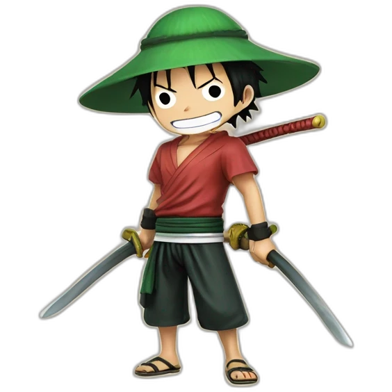 Luffy and toro zoro emoji