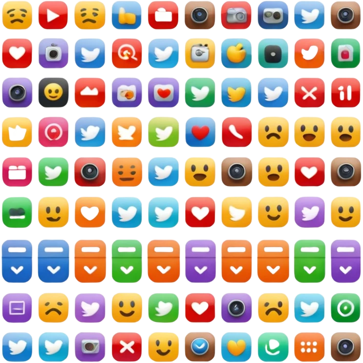 A grid of photos and videos emoji