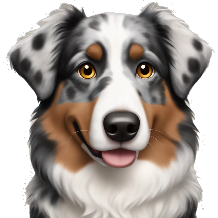 Black Merle Australian shepherd with hazelnut eye color  emoji