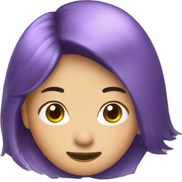Purple hair Asian woman happy emoji