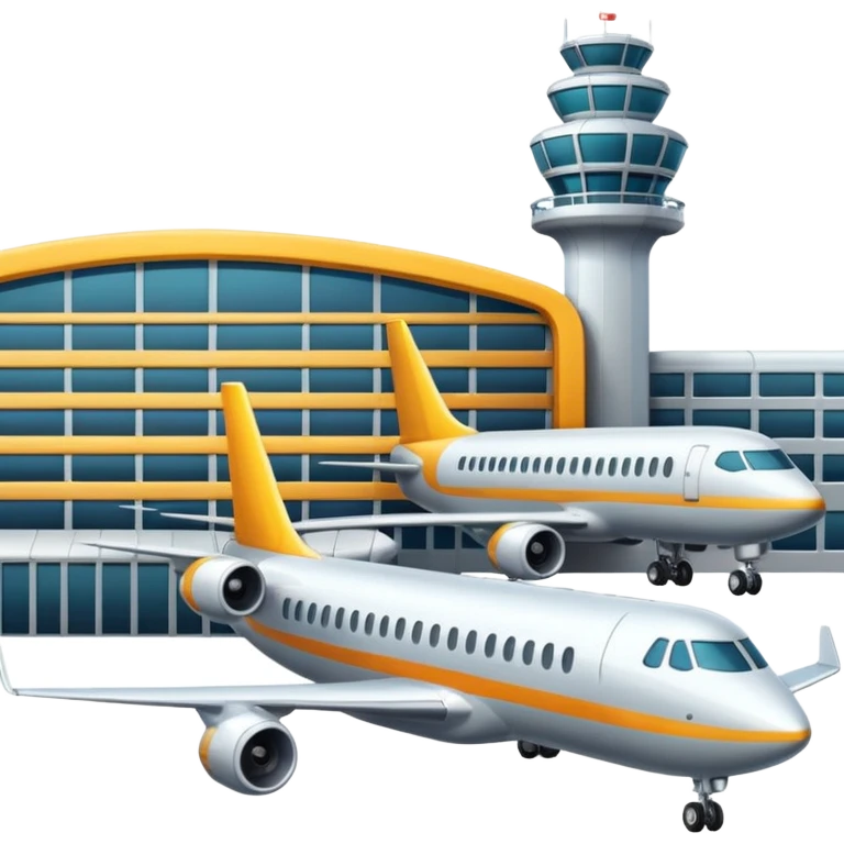 planes next to terminal building emoji