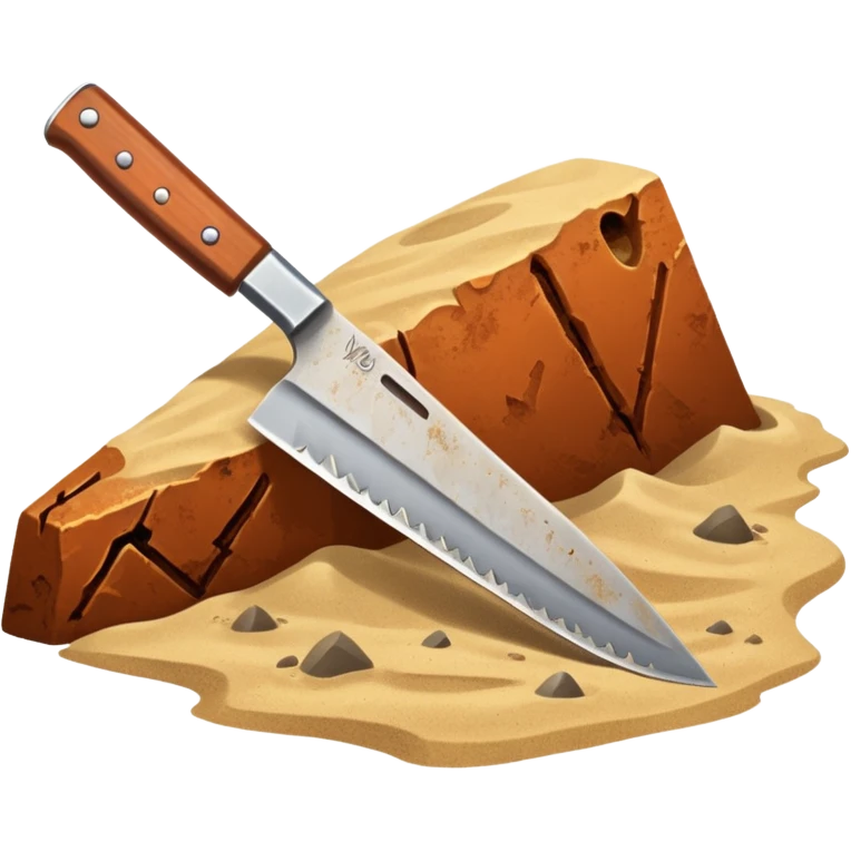 Knife buried in sand emoji