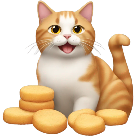 Cat eating chicken nuggets  emoji