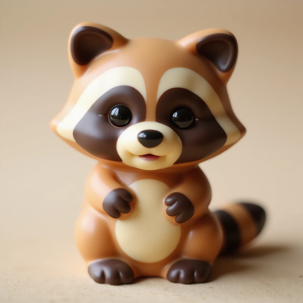 realistic candy shaped like a cute raccoon, photorealistic style emoji