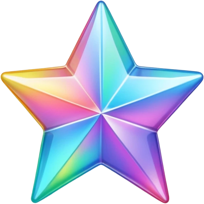 vibrant holographic rainbow y2k aesthetic glass star emoji
