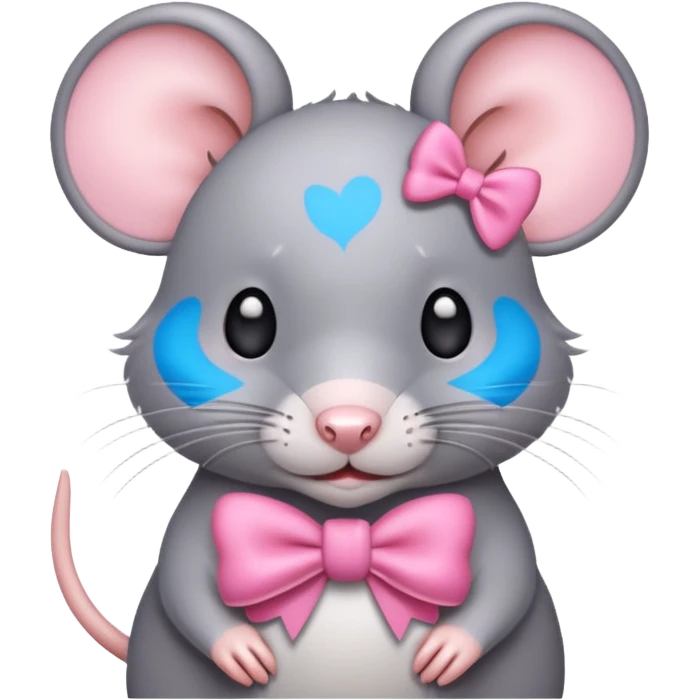 Cute rat with a pink bow emoji