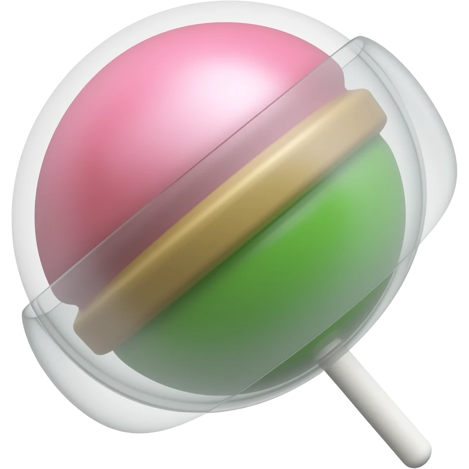 Create one hot pink and green blow pop sucker emoji. It should be a sphere shaped sucker. emoji