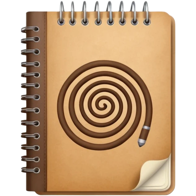 empaque de papel con una libreta anillada sobresaliendo emoji