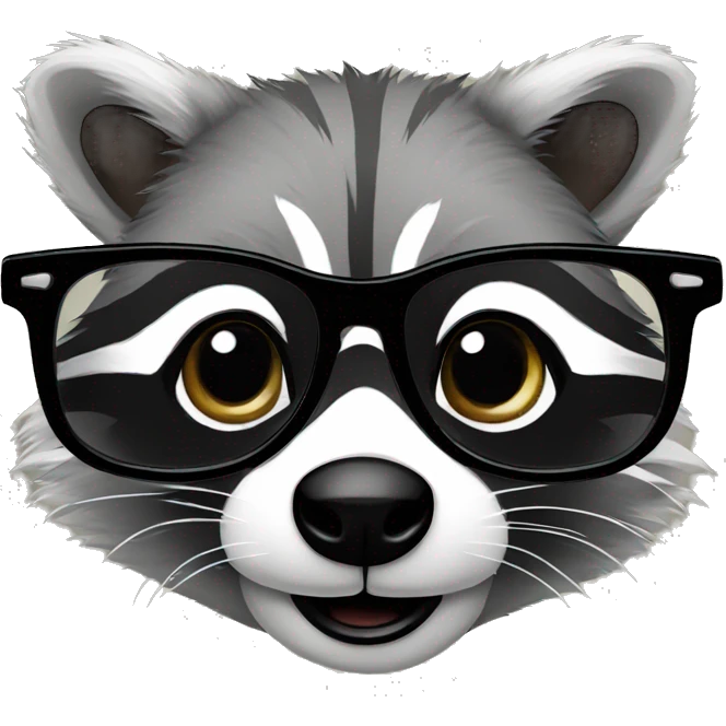 racoon in a glasses emoji