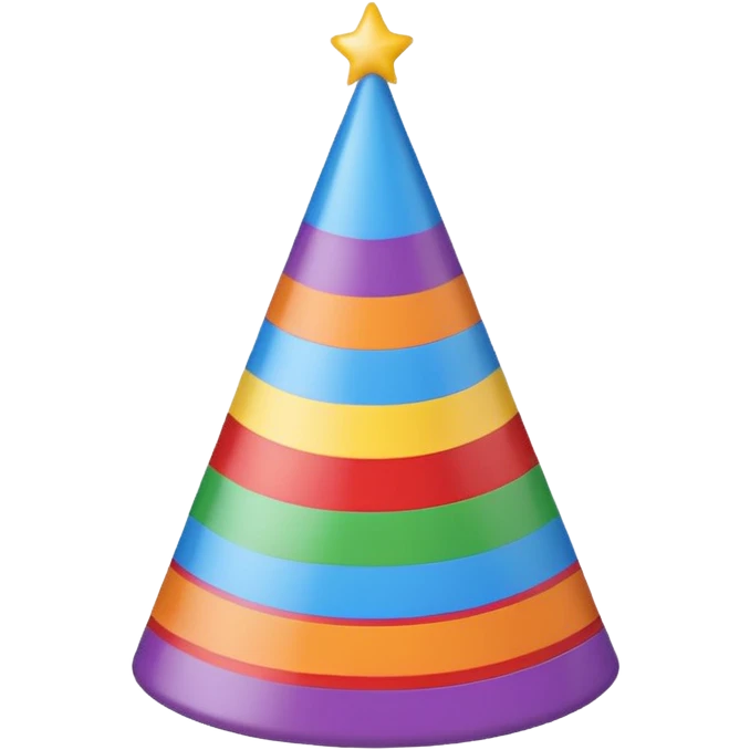 birthday hat rainbow stripes emoji