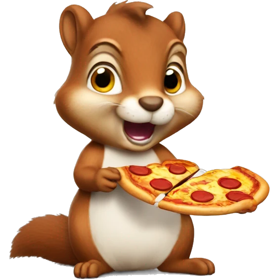 Squirrel eating pizza emoji