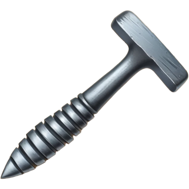 metal nail bent and pressed into a surface emoji