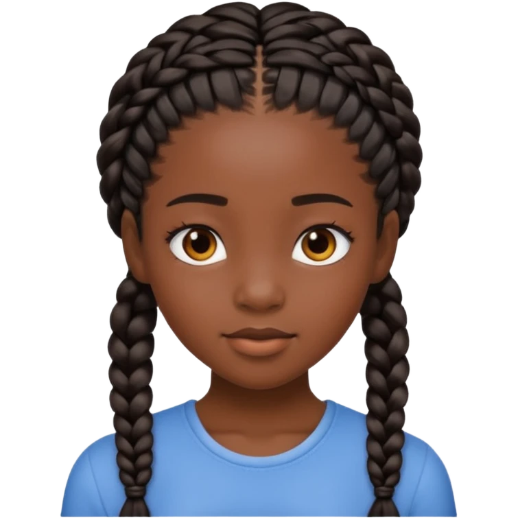 black girl with braids emoji