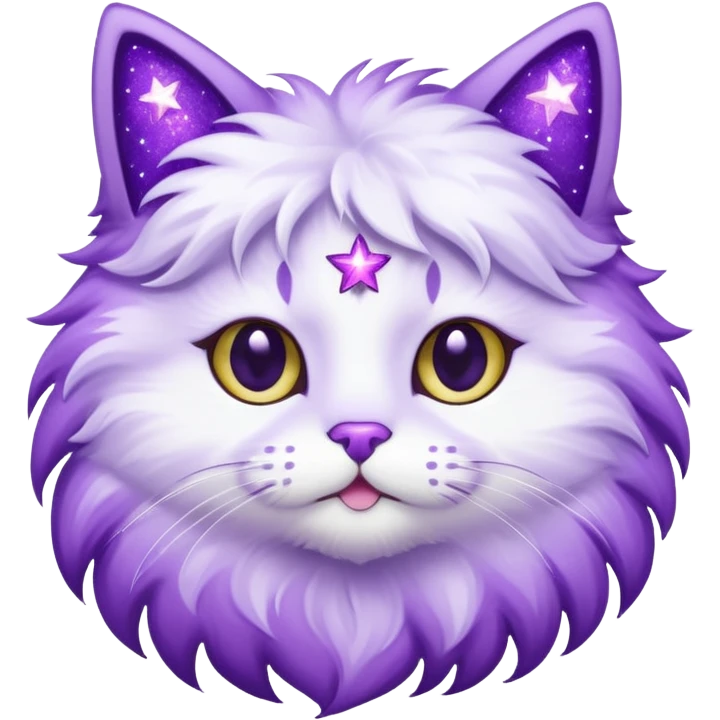 glitter purple Star cat emoji