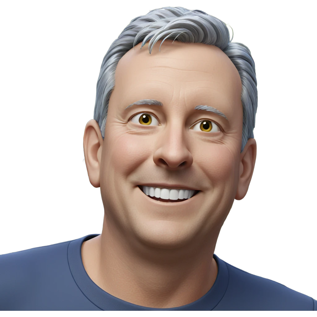 smiling grey haired man emoji