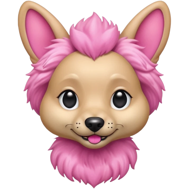 alien pink haired dog wearing earrings emoji