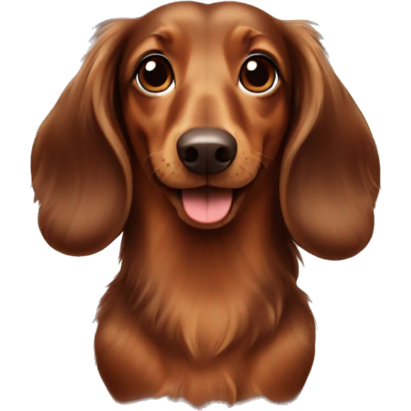 brown long haired dachshund  emoji