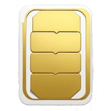 SIM card with white and gold colors emoji