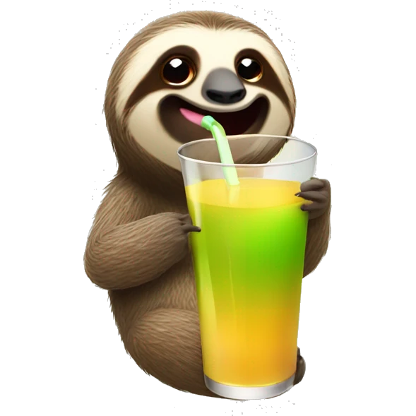 a sloth drinking apple juice  emoji