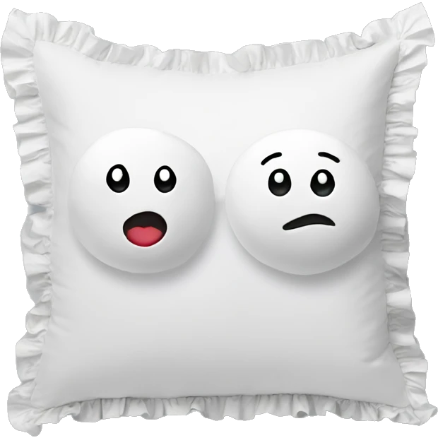 2 white pillows with ruffles emoji
