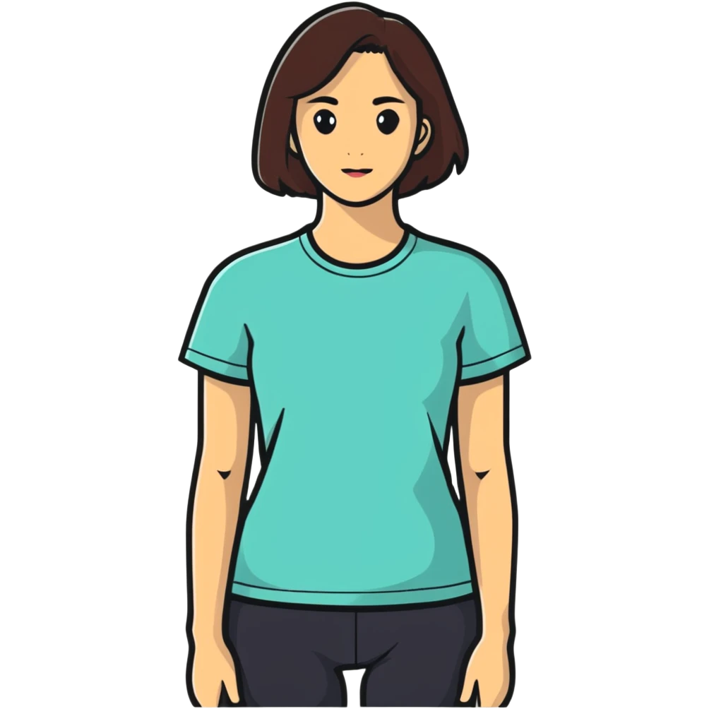 woman wearing a t-shirt emoji