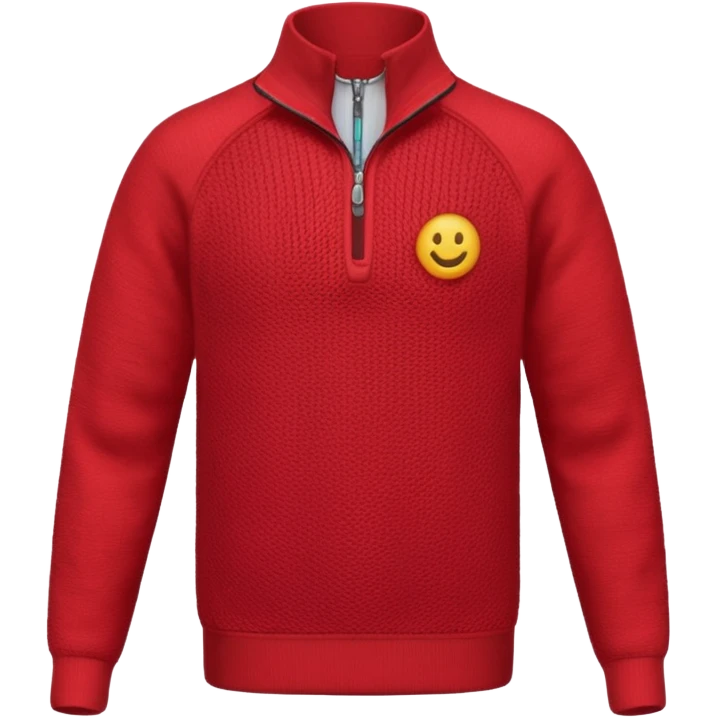 red knitted quarter zip emoji