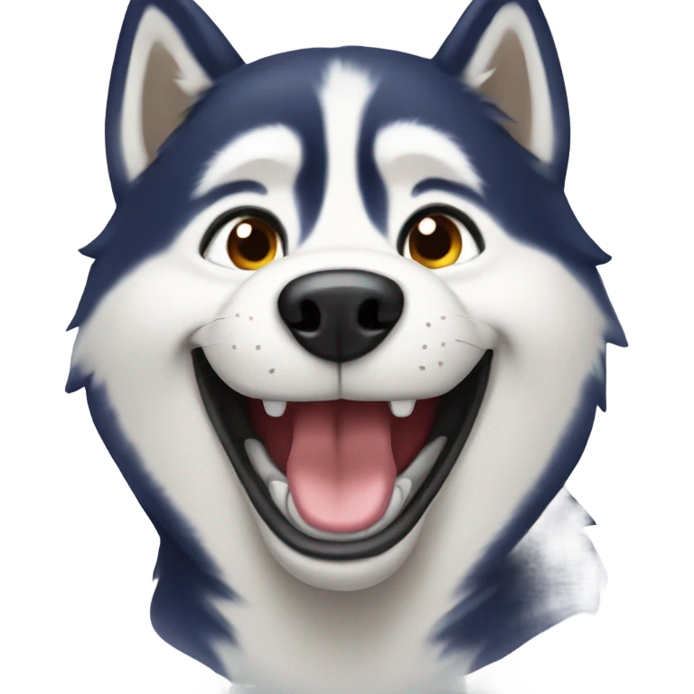 Husky smiling emoji
