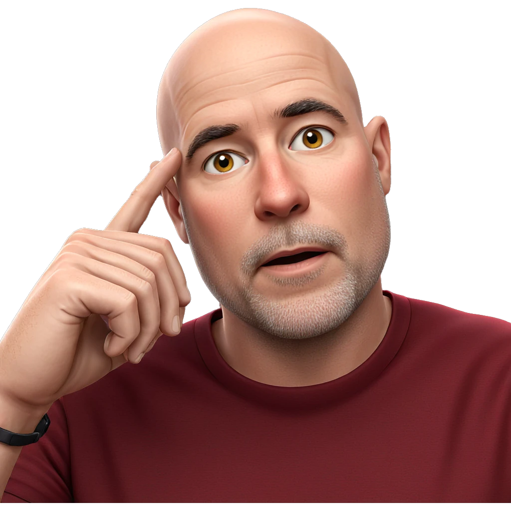 bald man in red shirt emoji