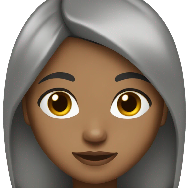 girl with brown skin, straight dark brown hair and brown eyes emoji