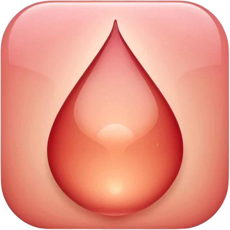 minimal abstract emoji symbolizing menstrual day,
soft rounded droplet shape,
warm muted red pastel,
gentle and non-graphic,
premium female health app style,
no text, no realism,
transparent background,
vector illustration
 emoji