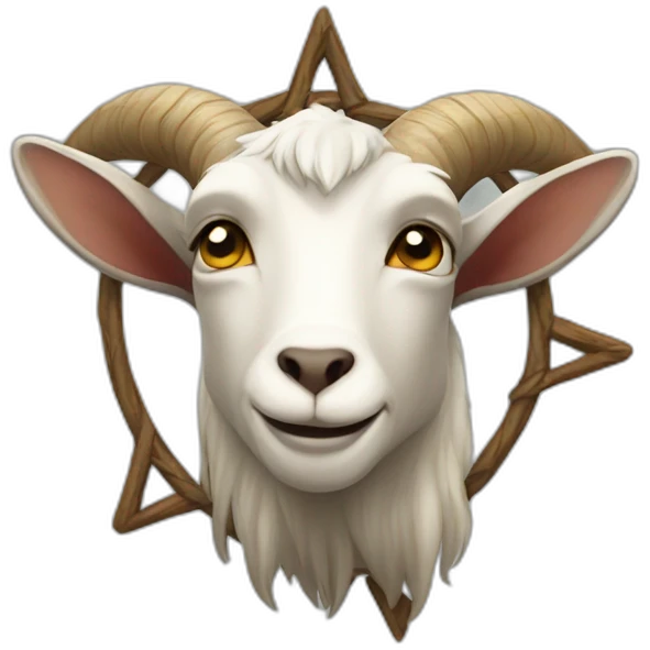 back goat with pentagram emoji