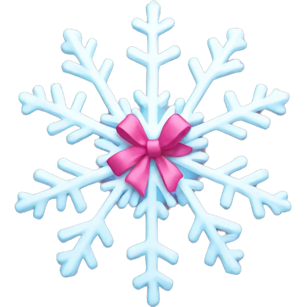 snowflake with tiny pink bow emoji