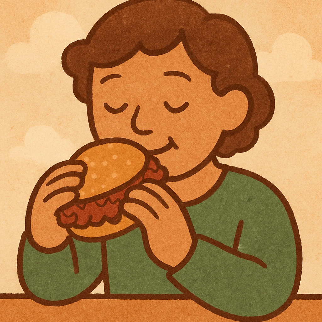 person eating sloppy joe emoji