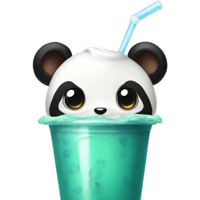 Panda drinking boba emoji