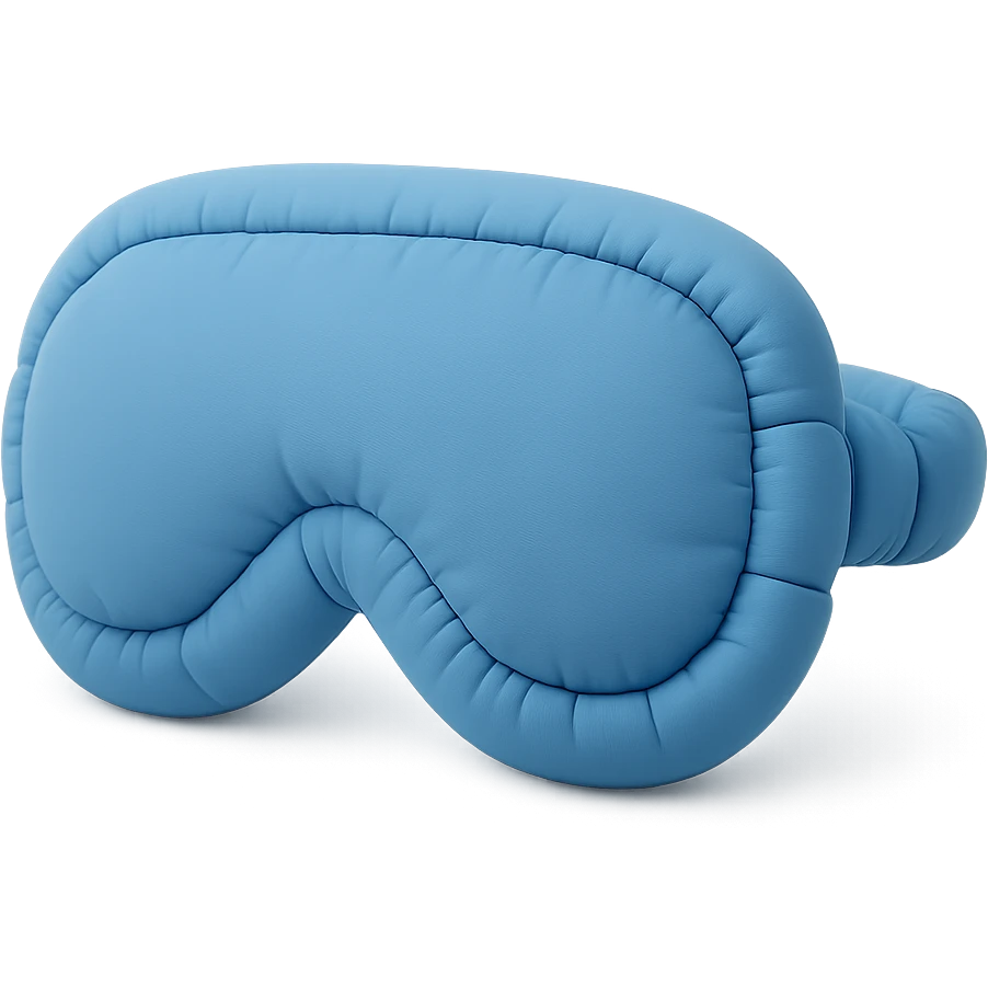 simple blue sleep eye mask in cushion style emoji